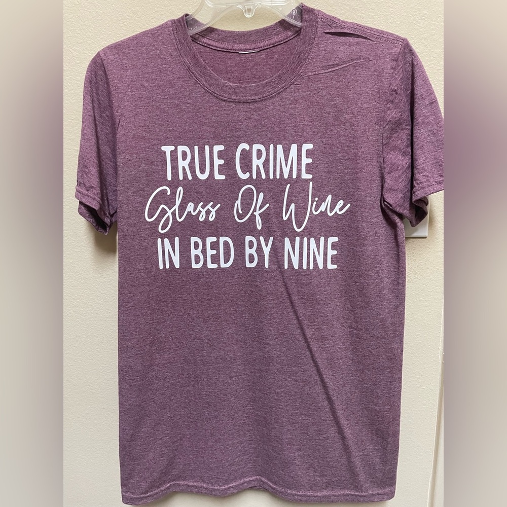 Small Tshirt- mauve color with white vinyl.